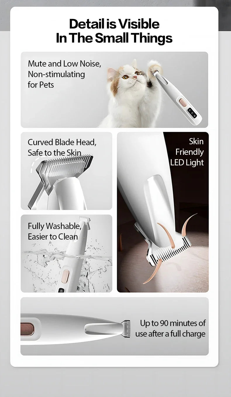 2025 New Pet Paw Trimmer 1Pack,Rechargeable Quiet Hair Trimmer For Pets,Professional Pet Grooming Kit