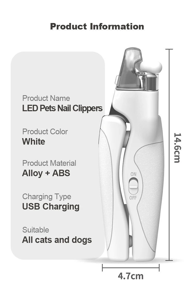 Pet Nail Clipper with LED Light Dog Cat Special Blood Line Scissors Multifunction Nail Trimmer Pet Cleaning Grooming Supplies