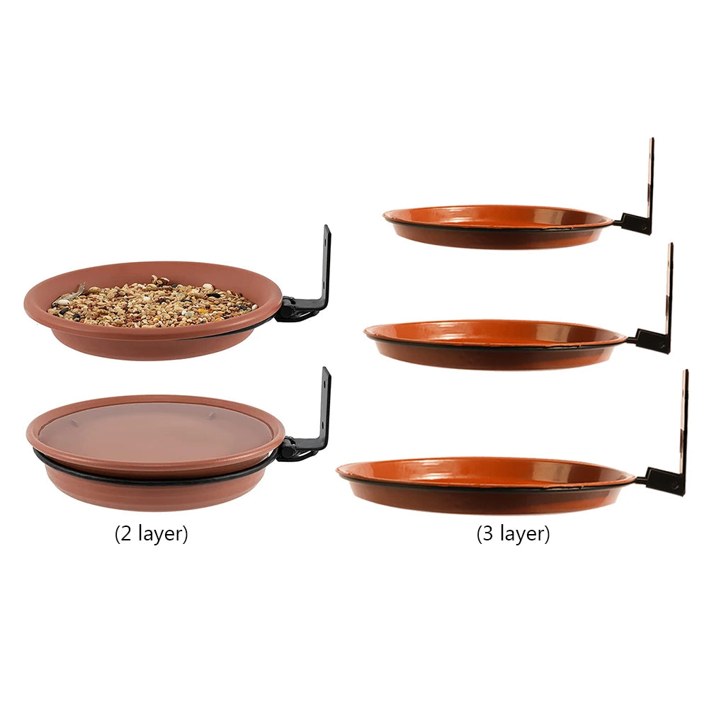 Tree Mounted Bird Feeder Water Container Attracts Wild Birds Bird Bath Spa Tray for Balcony Railing Garden Pet Supplies