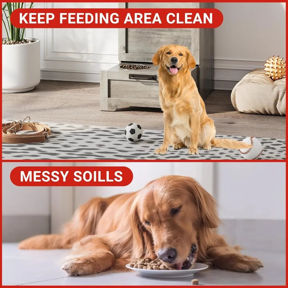 Feeding Station, Dog Food Storage Cabinet with 2 Elevated Bowls, Pet Storage Cabinet, Modern Feeder, Pet Feeding Station