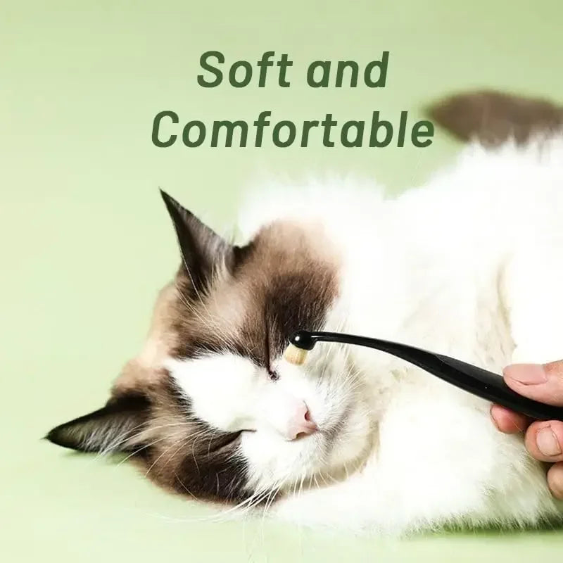 1-20PCS Dog Cat Tear Stain Remover Brush Soft Bristle Eye Cleaning Tool with Powder Applicator for Pet Grooming Hygiene Care