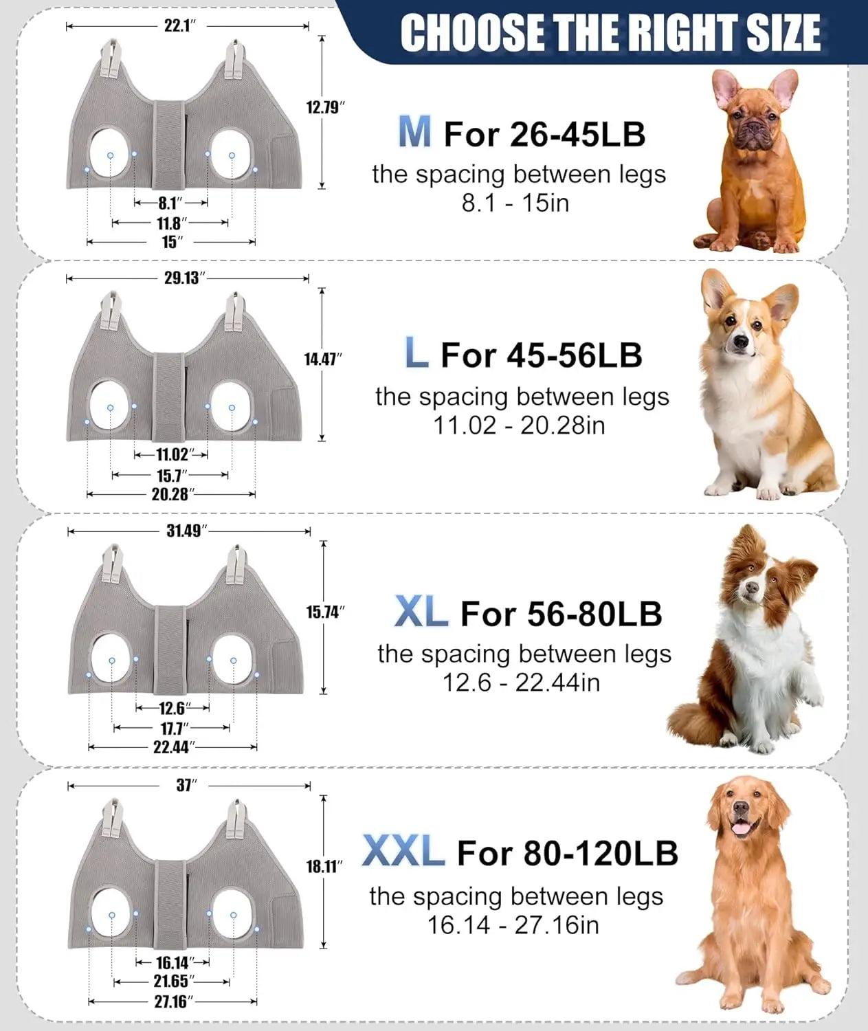 X-Large Dog Grooming Hammock with Thick Neck Support for Nail Trimming, Gray Pet Restraint Holder