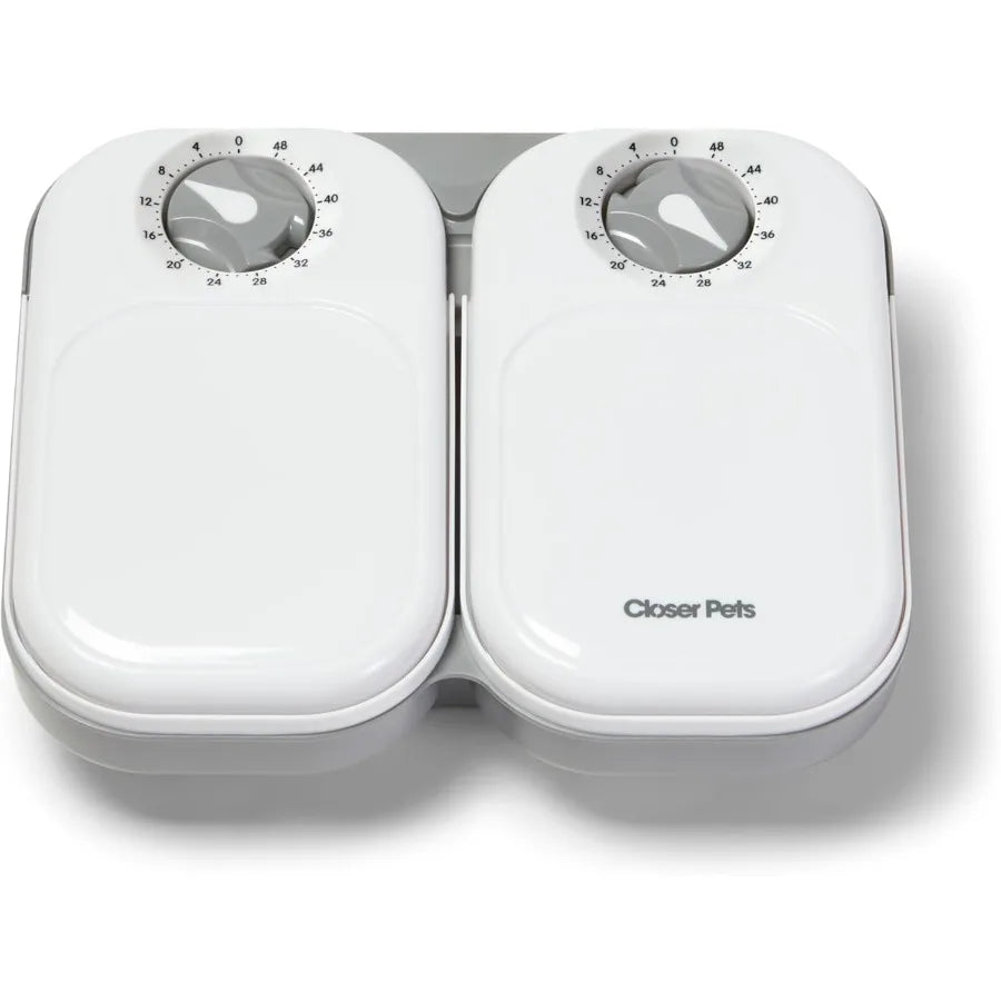 C200 2 Meal TimerControlled Automatic Pet Feeder for Cats and Small Dogs with Stainless Steel Bowl Inserts and Ice Pack Designe