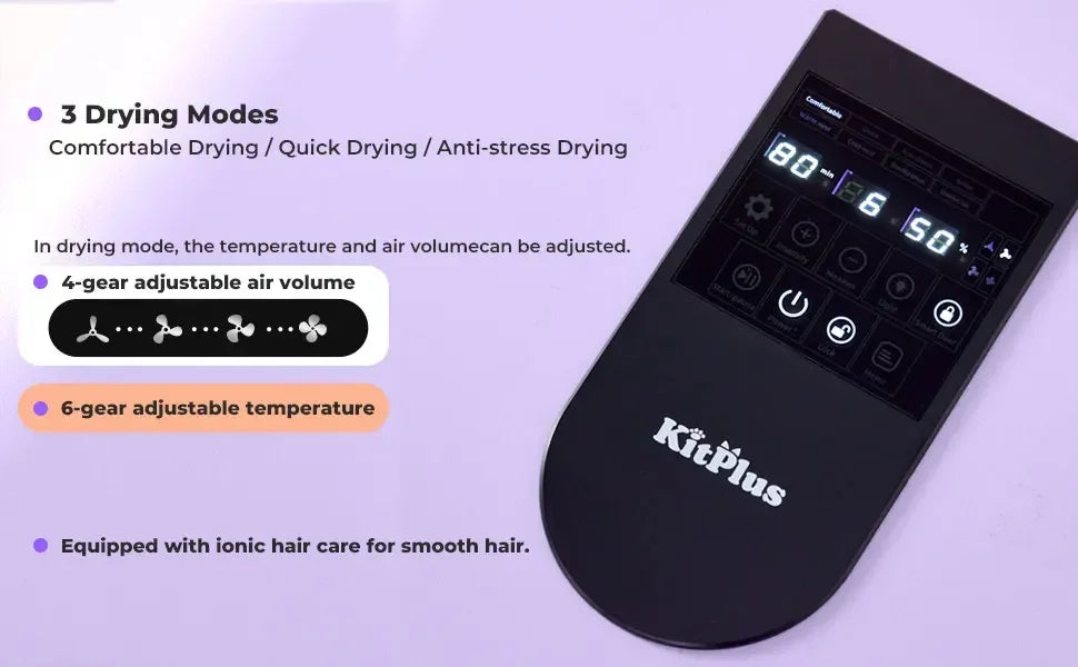 71L Ultra Quiet Pet Dryer Box for Dogs & Cats, Smart Temp Control, Ambient Light & Lock, Large Capacity Hair Dryer Box