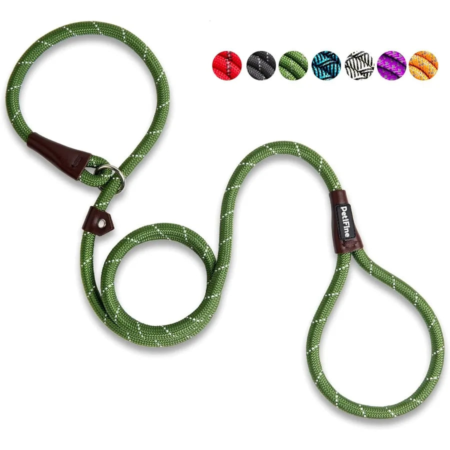 Slip Lead Dog Leash 6FT x 1 2 Reflective Durable Training Rope Heavy Duty Adjustable Nylon for Small Medium Large Dogs Green Pe