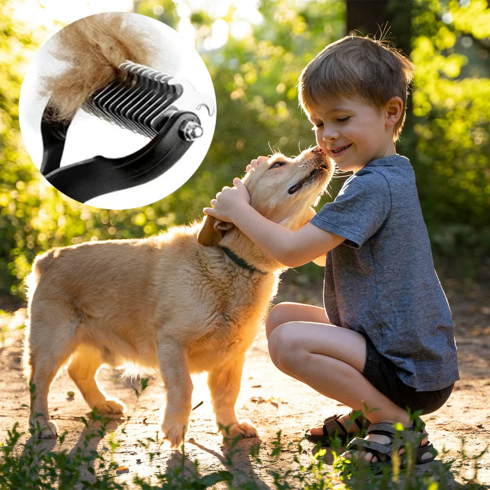 Pet Detangling Comb  Double Sided Cat Dog Grooming Tool Specialized Detangling Brush Hair Removal Comb Effectively Removes Hair