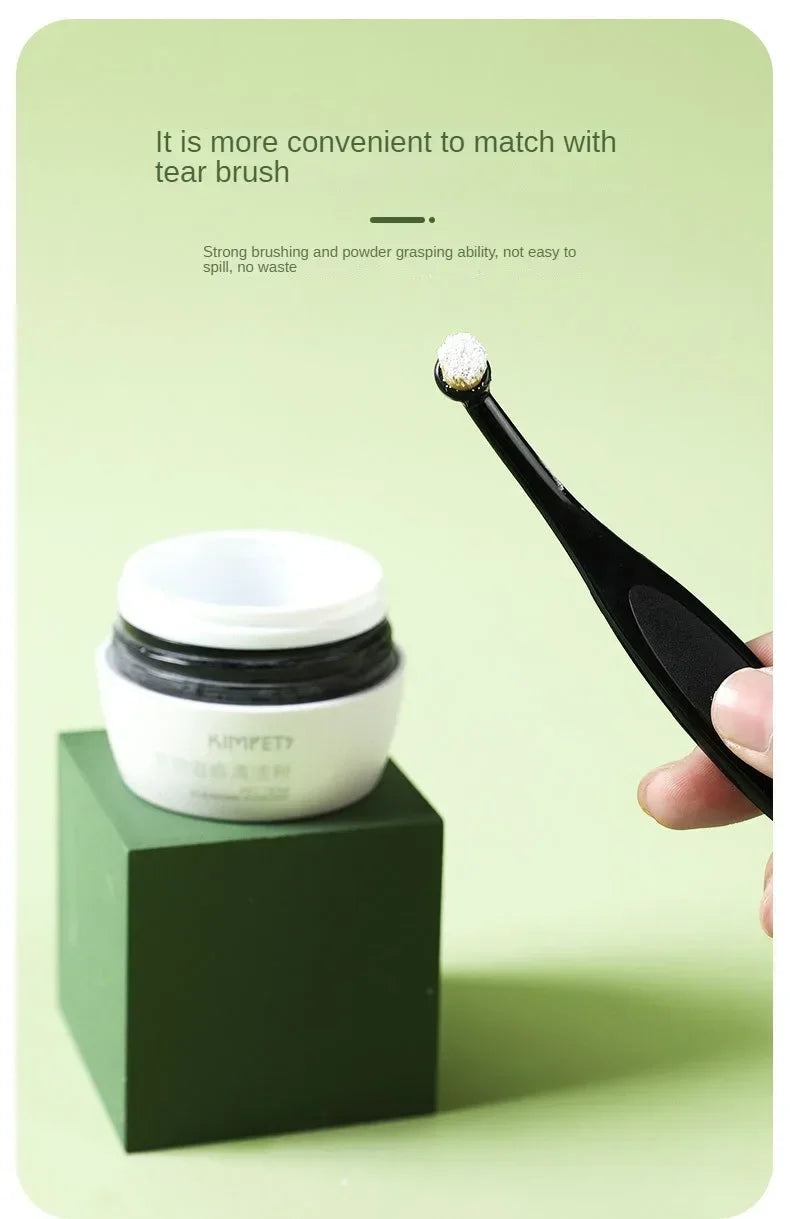 1-20PCS Dog Cat Tear Stain Remover Brush Soft Bristle Eye Cleaning Tool with Powder Applicator for Pet Grooming Hygiene Care