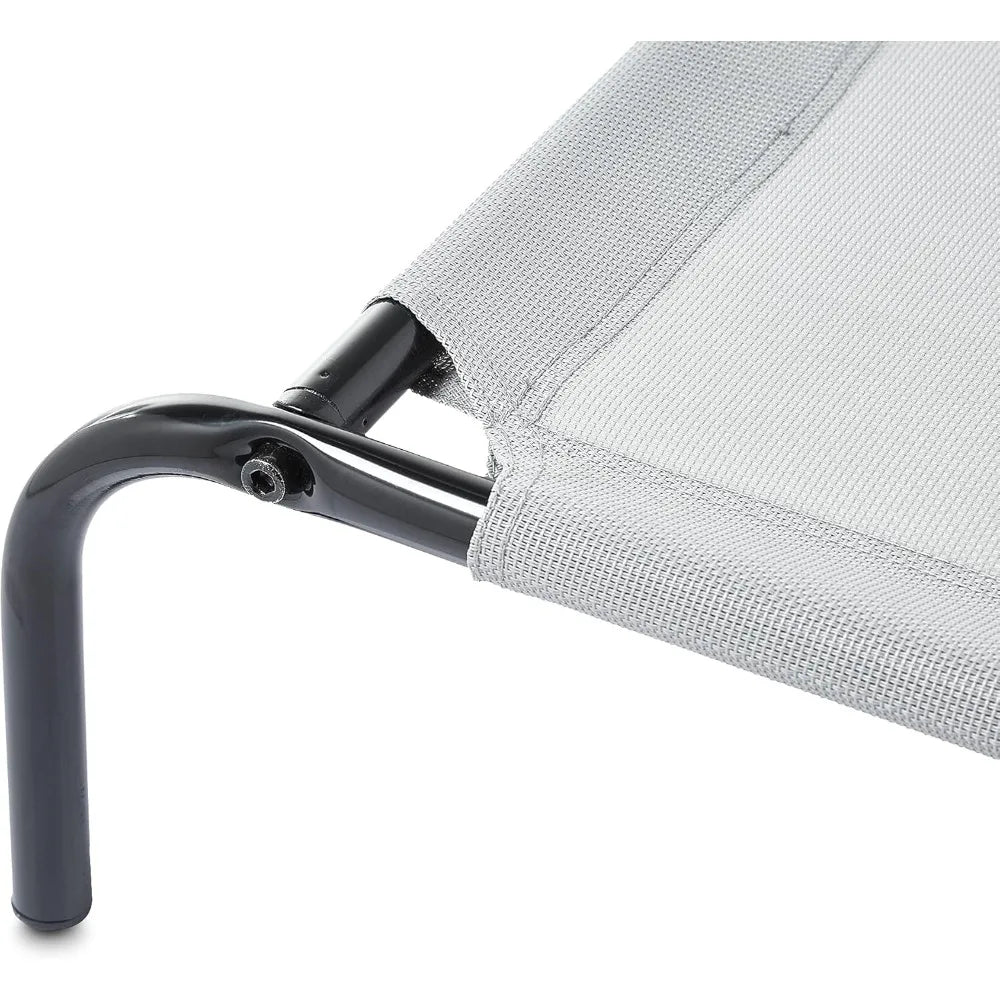 amazon basics cooling breathable elevated dog bed with metal frame for large dogs, 51 x 31 x 8 inch, grey