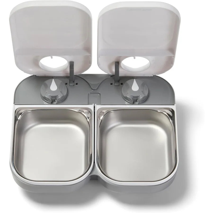 C200 2 Meal TimerControlled Automatic Pet Feeder for Cats and Small Dogs with Stainless Steel Bowl Inserts and Ice Pack Designe