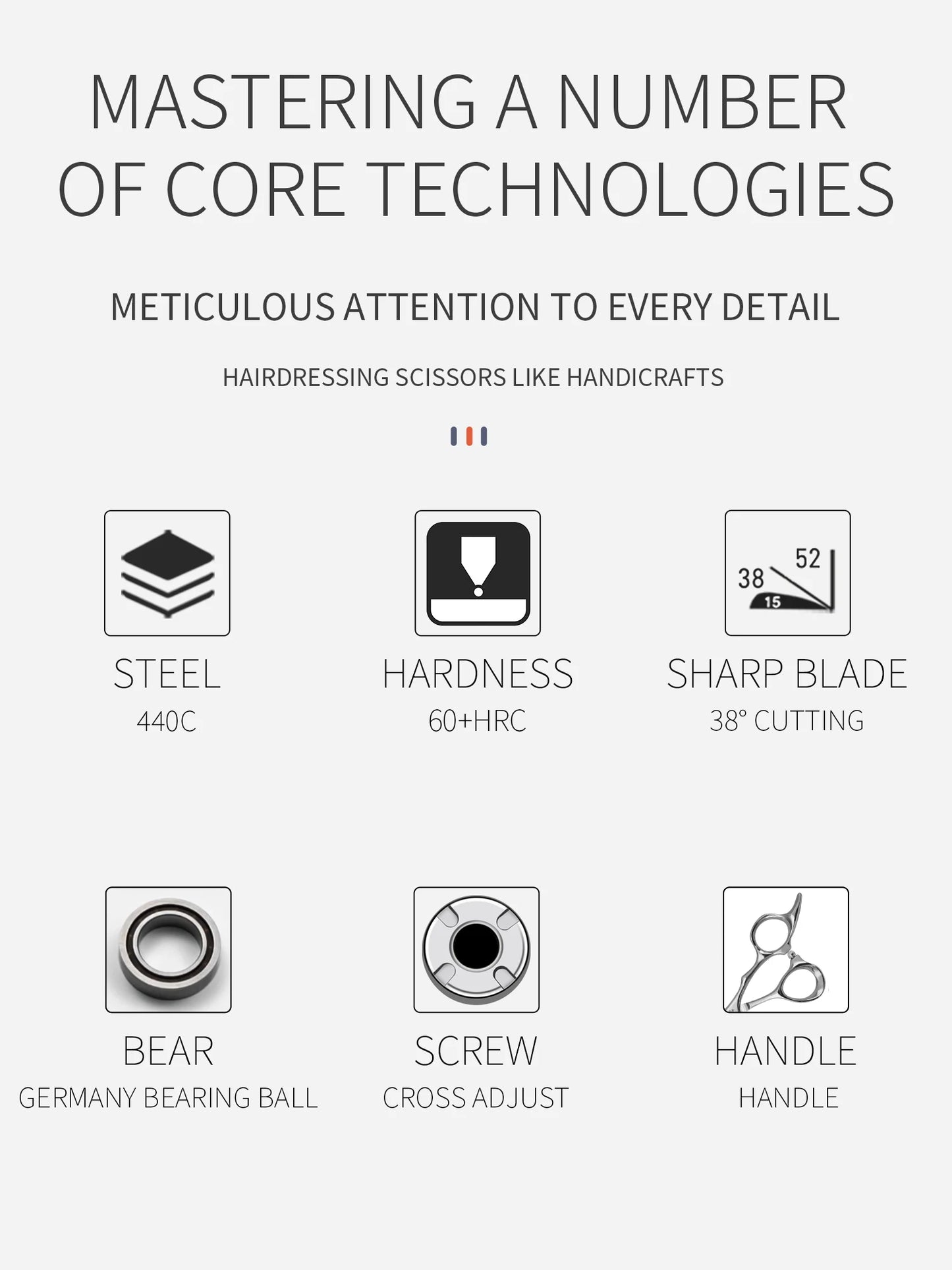 Titan Hairdressing Scissors 6 Inch Hair Scissors Professional Barber Scissors Cutting Thinning Styling Tool Hairdressing Shear