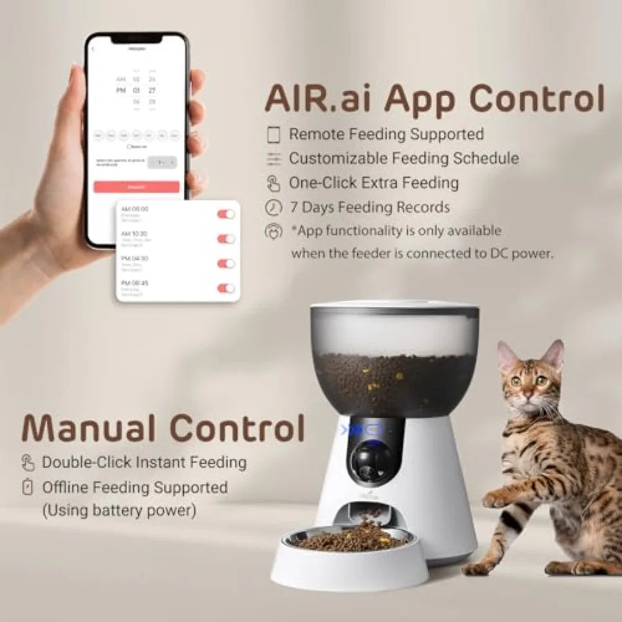 F4C Smart Automatic Pet Feeder with 160 WideAngle Camera 5G WiFi Connectivity 2K HD Video Motion and Sound Detection 2Way Voice