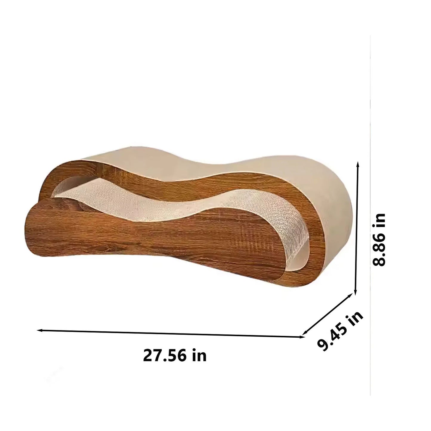 2 in 1 Cat Scratcher Cardboard Lounge Bed, Cat Scratching Post, Durable Board Pads Prevents Furniture Damage