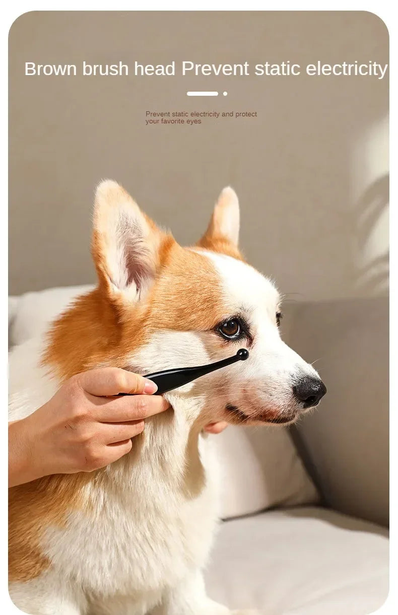 1-20PCS Dog Cat Tear Stain Remover Brush Soft Bristle Eye Cleaning Tool with Powder Applicator for Pet Grooming Hygiene Care