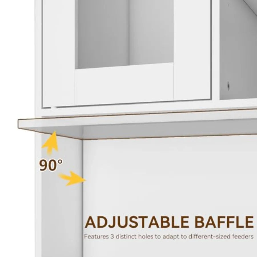 Dog Feeding Station for Automatic Feeder Dog Cat Food Storage Cabinet with Hanging Rods Adjustable Panel Hidden Automatic Pet F