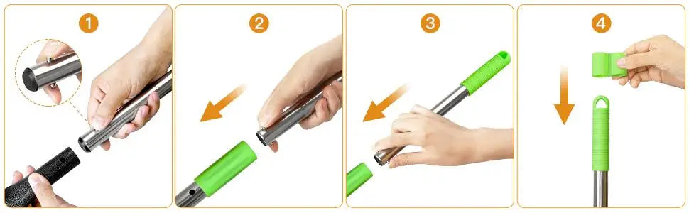 Dog Pooper Scooper Long Handle Stainless Metal Tray and Rake for Medium Small Dogs Heavy Duty Pet Supplies