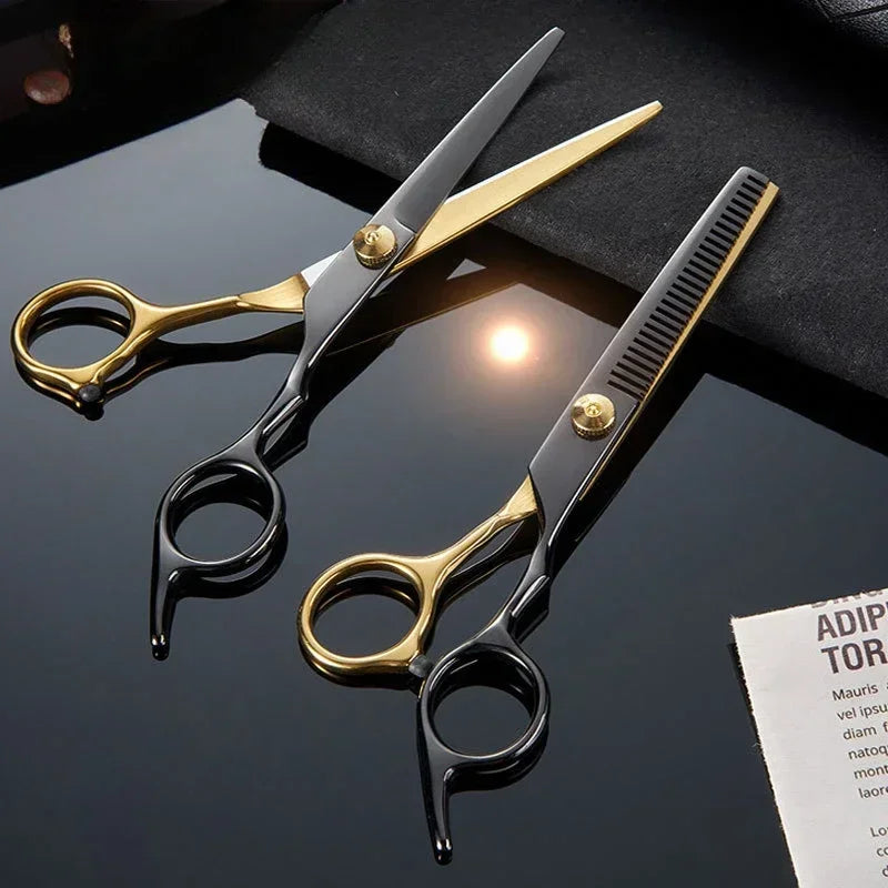 Professional Hair Cutting Scissors, Home Hair Cutting Barber/Salon Thinning Shears, Stainless Steel Hairdressing Black 2027