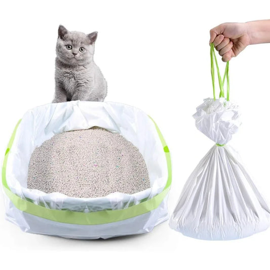 Jumbo Cat Litter Pan Liners 34 Count with Drawstring for Easy Cleanup Thick and Large Size XL Pet Supplies 36 x 19 Ideal for Da