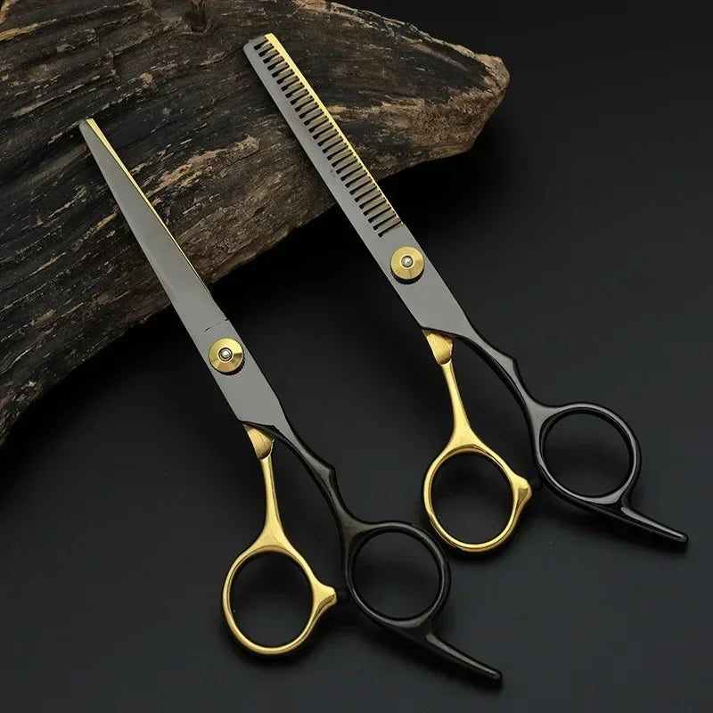 Professional Hair Cutting Scissors, Home Hair Cutting Barber/Salon Thinning Shears, Stainless Steel Hairdressing Black 2027