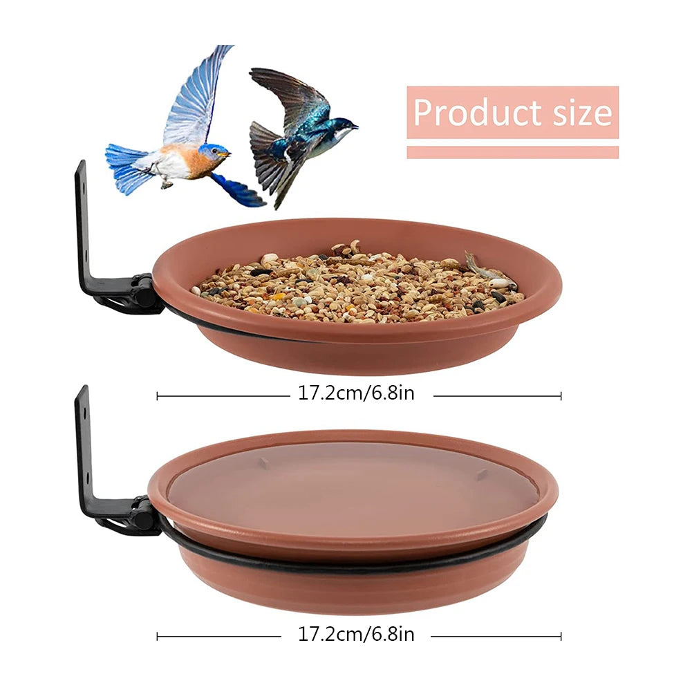 Tree Mounted Bird Feeder Water Container Attracts Wild Birds Bird Bath Spa Tray for Balcony Railing Garden Pet Supplies