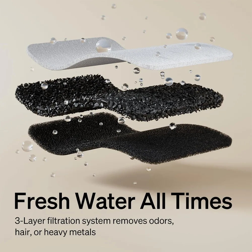 Stainless Steel Cat Water Fountain, 101oz/3L Pet Water Fountain for Cats Inside, Food-Grade Dog Water Fountain, Automatic Water