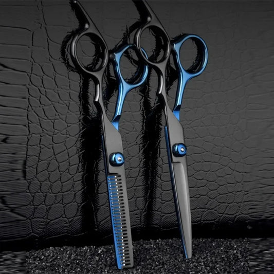 Professional Hair Cutting Scissors, Home Hair Cutting Barber/Salon Thinning Shears, Stainless Steel Hairdressing Black 2027