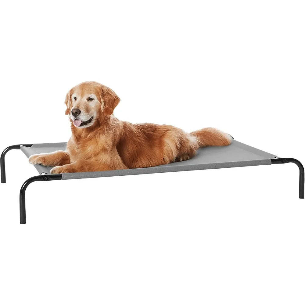 amazon basics cooling breathable elevated dog bed with metal frame for large dogs, 51 x 31 x 8 inch, grey