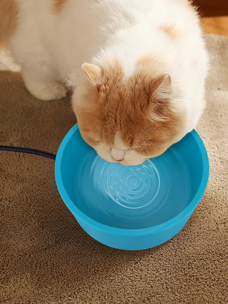 Heated Water Bowl 3.2 L/108 Oz Outdoor Thermal Pet Bowl Anti-Freeze Heated Pet Water Dish in Winter for Dog Cat Chicken Duck