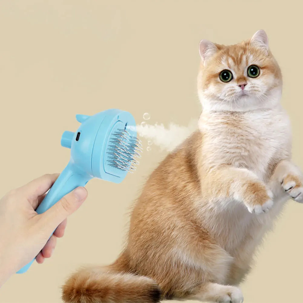 Cat Steam Brush Hair Remover Brush Multi-Function Cat Grooming Brush Cat Shedding Comb Floating Hair Brush for Dogs Cats
