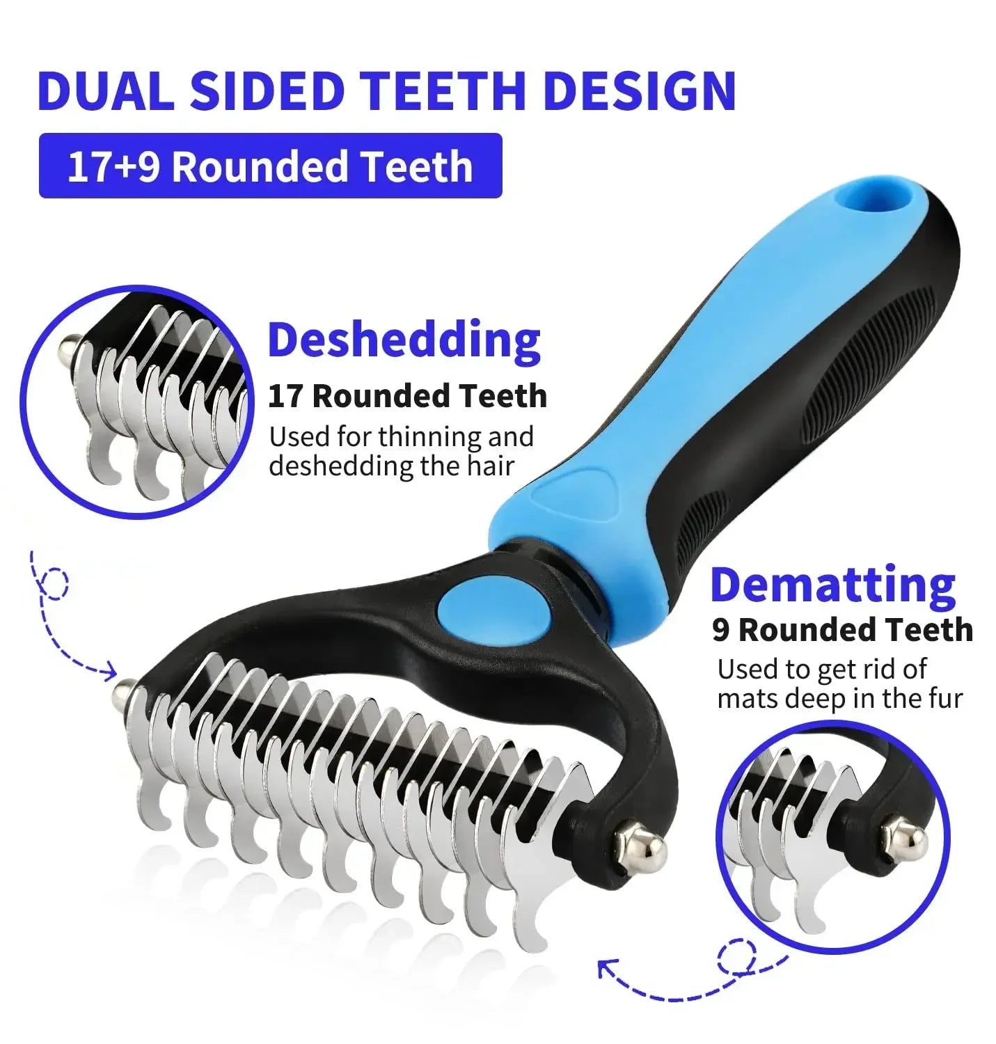 Pet Detangling Comb  Double Sided Cat Dog Grooming Tool Specialized Detangling Brush Hair Removal Comb Effectively Removes Hair