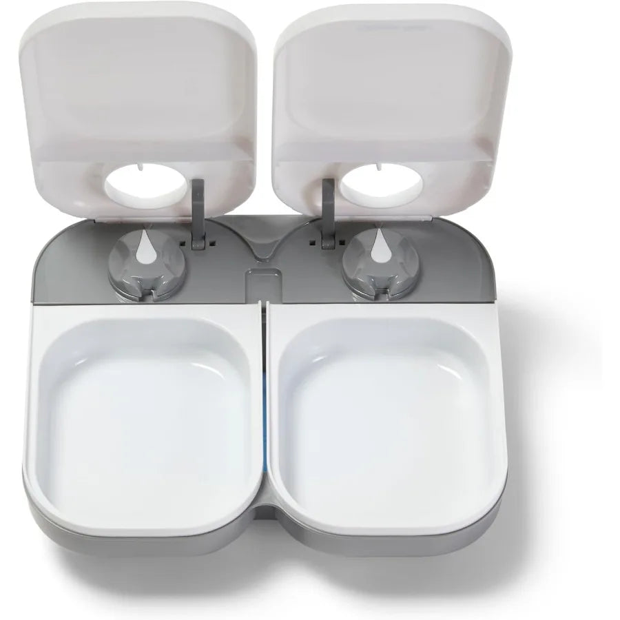 C200 2 Meal TimerControlled Automatic Pet Feeder for Cats and Small Dogs with Stainless Steel Bowl Inserts and Ice Pack Designe