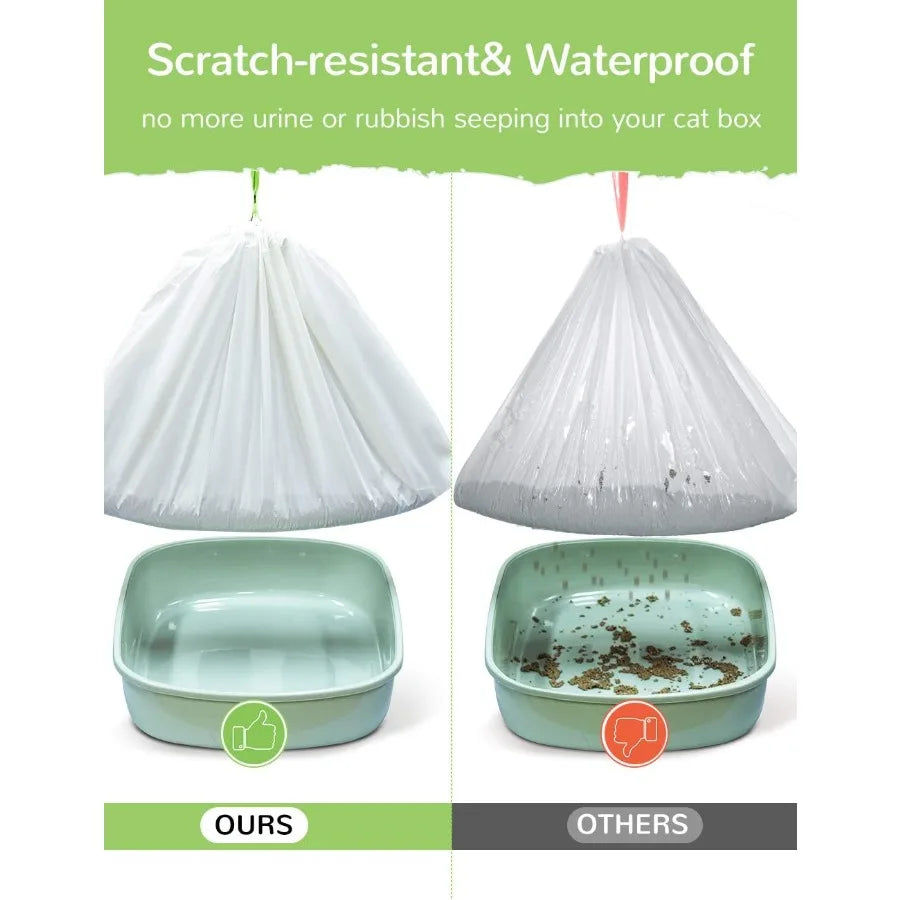 Jumbo Cat Litter Pan Liners 34 Count with Drawstring for Easy Cleanup Thick and Large Size XL Pet Supplies 36 x 19 Ideal for Da