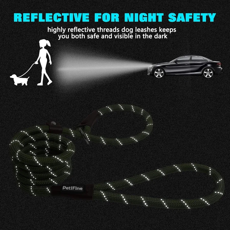 Slip Lead Dog Leash 6FT x 1 2 Reflective Durable Training Rope Heavy Duty Adjustable Nylon for Small Medium Large Dogs Green Pe