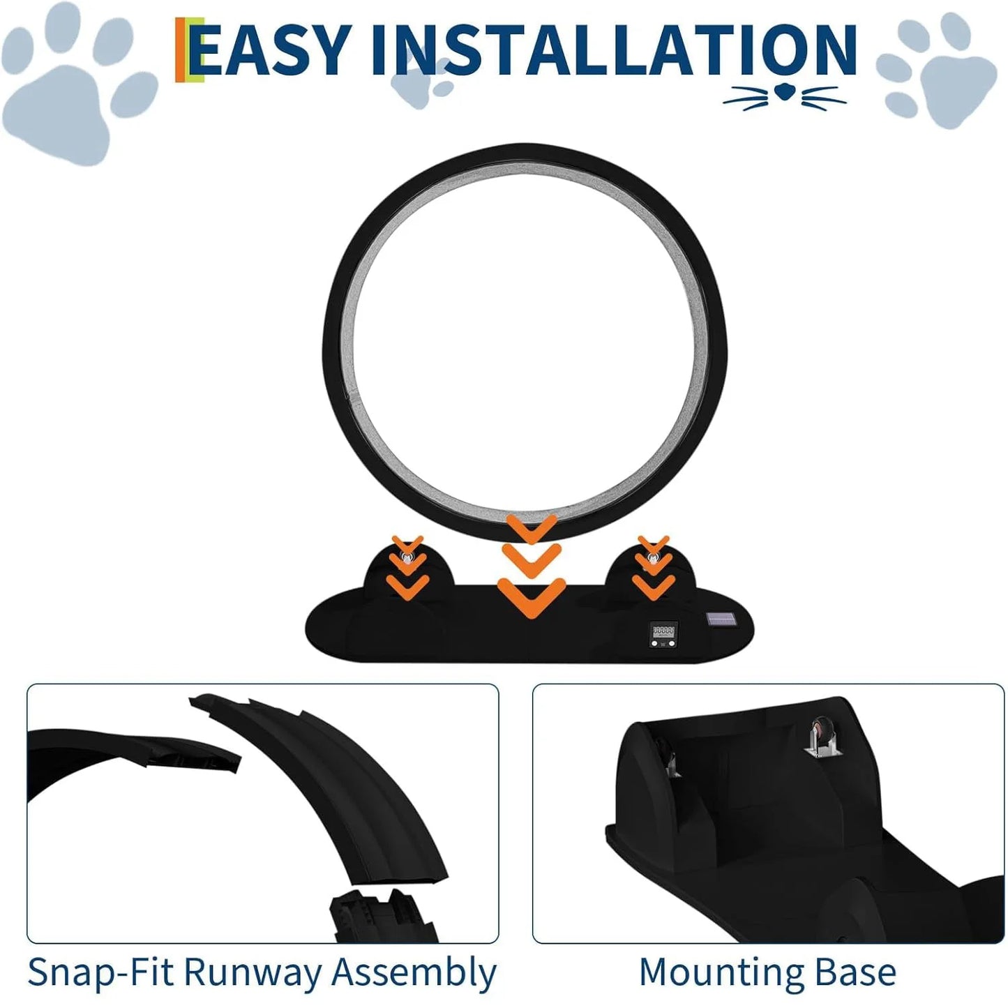 Cat Exercise Wheel 45" Large Treadmill For Indoor Cats Quiet Running Wheel With Smart Pedometer For Running Walking Training