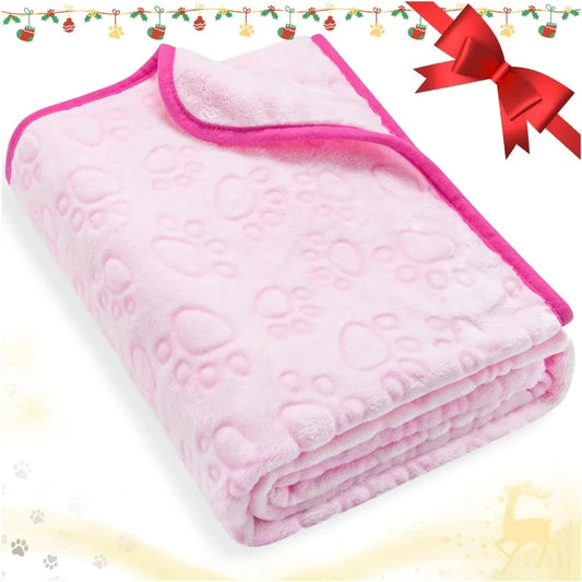 Pink Cat Blanket for Kitten Beds Flannel Pink Stuff Cute Paw Print 24 32 inches Dog Girls Blanket Puppy Ragdoll Kitten Necessit