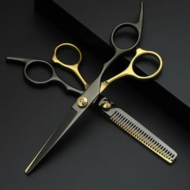 Professional Hair Cutting Scissors, Home Hair Cutting Barber/Salon Thinning Shears, Stainless Steel Hairdressing Black 2027