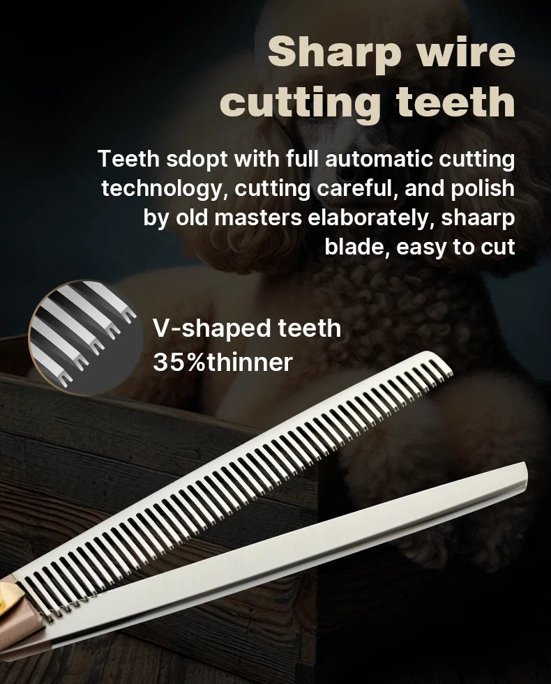 Fenice High-grade 7.5inch JP440C Steel Specials pet grooming thinner scissors Thinning rate 35% Shipping From USA