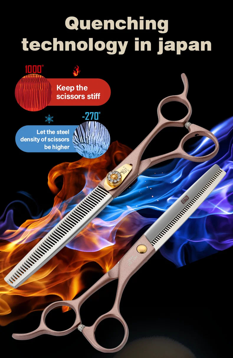 Fenice High-grade 7.5inch JP440C Steel Specials pet grooming thinner scissors Thinning rate 35% Shipping From USA