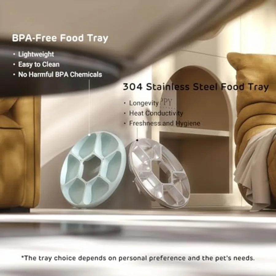 Brioche Automatic Wet Food Feeder for Pets with Two Ice Packs Perfect for Newborn Senior Sick Cats and Small Dogs Stainless Ste